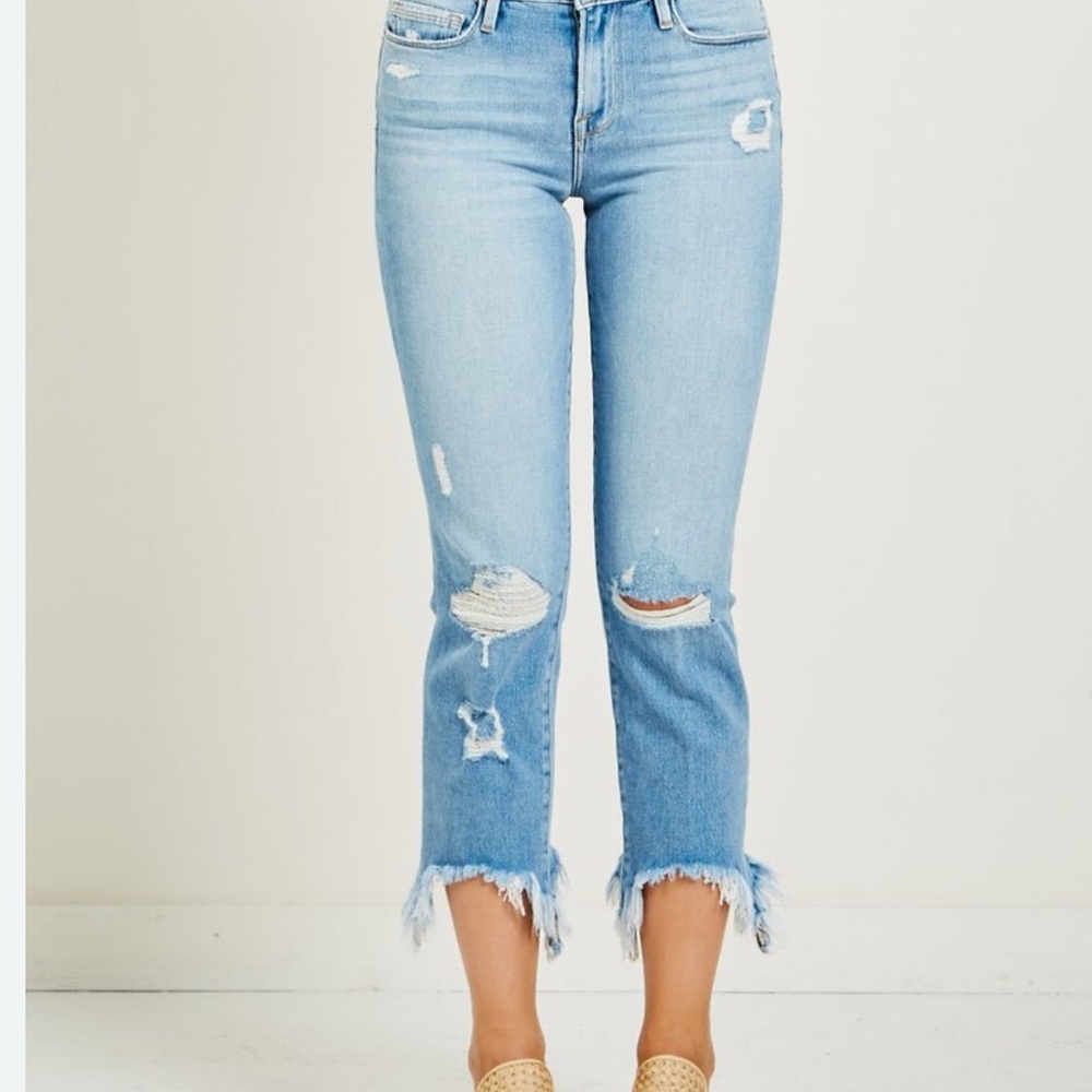 Distressed Light Blue Jeans